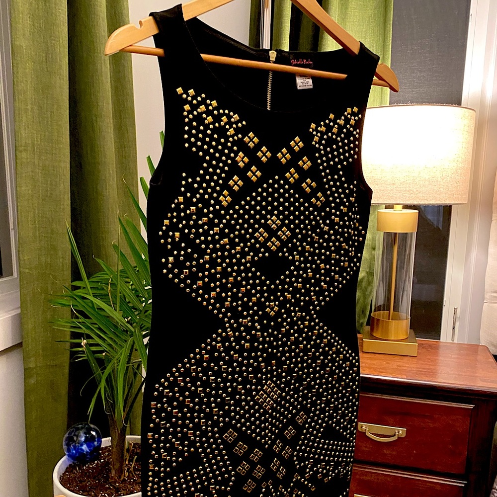 Black studded short dress